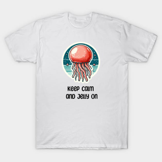 Cannonball Jellyfish Keep Calm and T-Shirt by dinokate